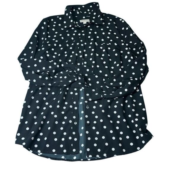 Merona women’s button up‎ blouse polka dot xl - Picture 1 of 3